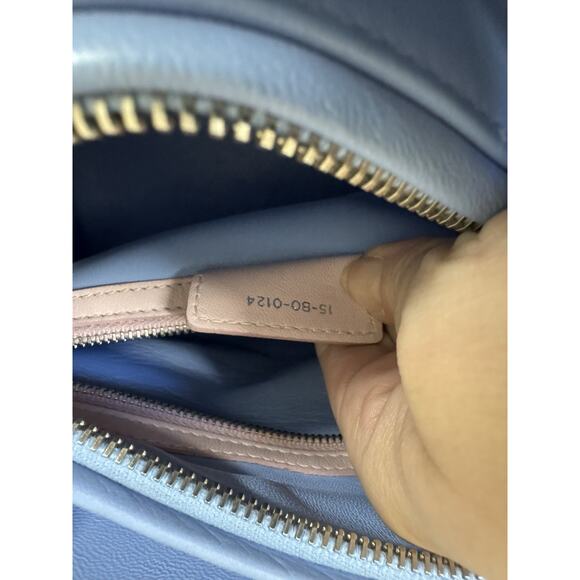 Authentic Dior Mini Lady Dior Tricolour Red / Pink / Blue Lambskin Cannage Bag - Picture 11 of 12